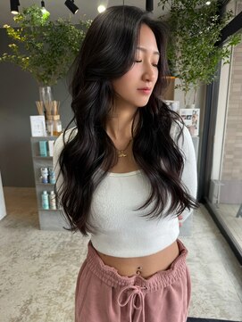 ヘリム(HELIM) 【石川尚之】暗髪グレージュロングレイヤースタイル