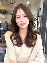 コート 青山(Cote)&nbsp;20代30代40代ひし形レイヤーふんわりミディアムブラウンカラー