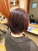 キャメル ヘアーデザイン(Camel hairdesign)&nbsp;裾カラーニュアンス×透明感アッシュブラック内巻きボブ20代30代