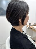 ふんわりショートボブ透明感アッシュブラウン小顔ナチュラル