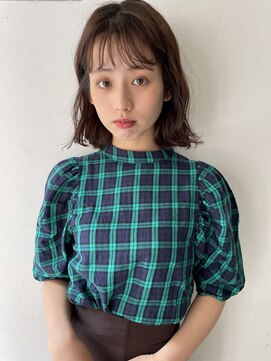 テンバイシオミエイチ(10 by shiomi H) 波巻き×切りっぱなしボブ×ミルクチョコレート/こなれヘア