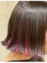 ルーシィヘアークラブ&nbsp;インナーカラー　パープル×レッド