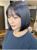 ボブ/ブルーブラック/ネイビーブルー/ブリーチ