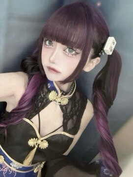 オズ 梅田店(OZ) 原色パープル×インナーブラック/エクステ80枚