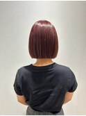 ブリーチなしダブルカラーベージュピンクボブ
