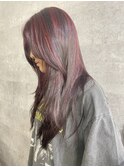 ブリーチなしWカラーデザイン不規則デザインレッドベルベット