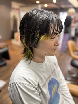 リッツファミリーズ ニコ本原店(RIT FAMILY Z) イエロー裾カラー　インナーカラー