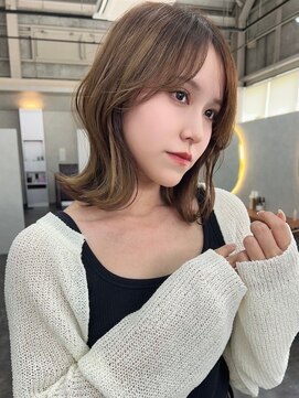 オズ 郡山桑野店(OZ) 黒髪ボブルフネビージュ小顔ワンレン