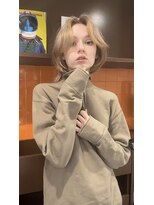 ノラキチジョウジ(NORA KICHIJOJI)&nbsp;カーテンバングフェイスレイヤーボブレイヤー毛流れカット耳かけ