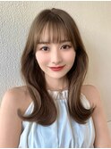 ★小顔ワンカールレイヤーカットデジタルパーマチェリーブラウン