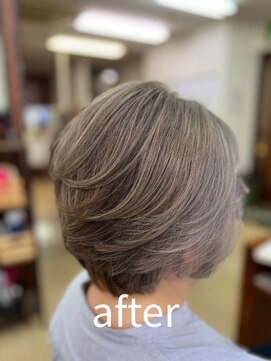 銀座ラボ 蕨東口店(LA BO) 大人ショートボブ+黄み消しグレージュ