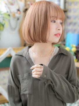 カバーヘア ブリス 川口(COVER HAIR bliss) ■カーキベージュ艶髪前下がりAラインボブ52-5川口10代20代30代