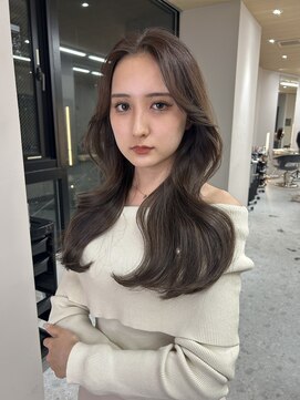 ボタン ハカタ(VOTAN hakata) センターパート/前髪なし/オリーブベージュ