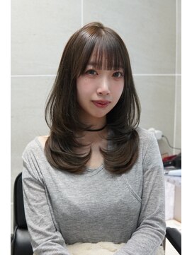 アンジェリカラボ 梅田店(ANGELICA LABO) 韓国風レイヤー×オリーブベージュ