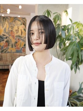 アペロ 柏(Apero) パッっとボブ/黒髪/髪質改善/切りっぱなしボブ/柏美容室/前髪