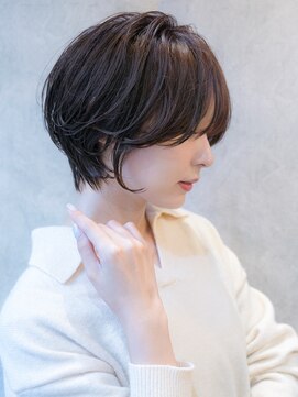 カライングドゥ(ing deux) 大人可愛い20代30代40代黒髪前下がりショートボブ丸みショート◎