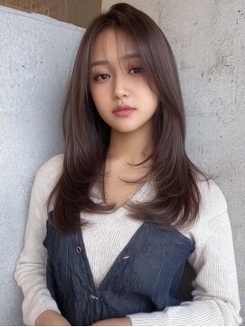 シエラ 堀江(CIERA.) ミディアムレイヤーカットウルフカットミルクティーベージュボブ