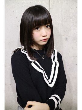 サロンドミルク 原宿(salon de MiLK) 【salon de MiLK 原宿】暗髪耳かけボブ