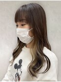 20代30代40代大人可愛いイヤリングカラー立体感ロングヘアー