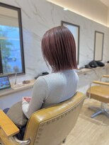 ラポールヘアー(rapport hair)&nbsp;ぱっつんボブ×Rose color＊