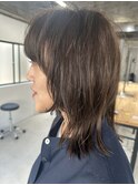 大人可愛い小顔マッシュウルフボブベージュこなれ20代30代40代