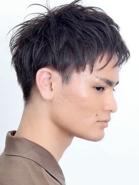 ソト 銀座(soto.) ブルーブラック/フェザーパーマ/刈り上げセンターパート［銀座］