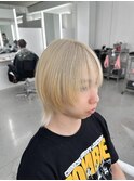 ホワイトカラー ブリーチカラー メンズカット　ウルフ　【山口】