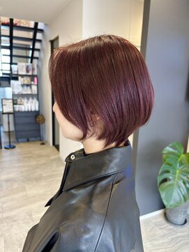 ボルドーカラー＋ショート