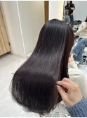 艶髪ボルドーブラウン×美髪 髪質改善【福田れん】博多美容室