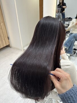 ジーナ 博多筑紫口(Zina) 艶髪ボルドーブラウン×美髪 髪質改善【福田れん】博多美容室