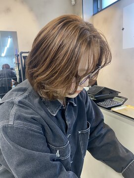 エルフレームバイワンラヴェスト(L'FLAME by one Lovest) レイヤーボブベージュカラー/長野駅前L'FLAME