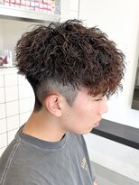 エルマーク メンズパーマ 心斎橋(L-MARK)&nbsp;シャドウパーマ/波巻きパーマ/メンズ/センターパート/眉毛