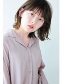 透けバング柔らかベージュミディアム