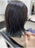 外ハネ 裾カラー