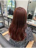 ブリーチなしピンクレッド