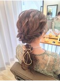 結婚式お呼ばれ編みおろしヘアアレンジ
