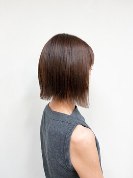 トップヘアー 玉島店(TOP HAIR) 《TOPHAIR 玉島店/ もも》切りっぱなしボブ×オレンジブラウン