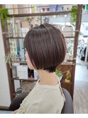 大人ショートボブ＊ツヤ感ブラウン