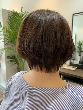 ビオヘアー(bio hair) 大人女性ショートボブ×白髪染め透明感グレージュ