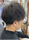 MEN'S HAIR  センターパート　ツイストスパイラル　コンマヘア