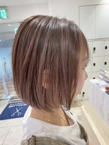 ブラウン(Brown) ぷつっと可愛いボブ×白髪ぼかしハイライト★担当渡邉