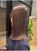 こなれミディアム顔周りレイヤーカット前髪カットべーじゅからー