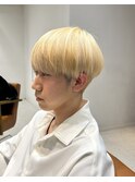 メンズマッシュブリーチカラーブロンドカラーハイライトカラー