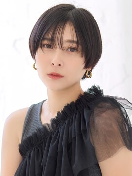 オーバーヘアー 倉敷店(over hair) 【over hair】マッシュショート×黒髪×シースルーバング