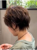 40代/小顔/ショートボブ/オリーブグレージュ/髪質改善