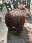 ピンクブラウン×白髪ぼかしハイライト葛西髪質改善|