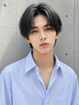 オグジュアリー 表参道(aux.)&nbsp;毛流れハンサムショートセンターパートメンズ黒髪爽やか