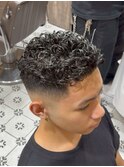 men's韓国フェードパーマメンズパーマ