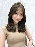 ひし形くびれミディアムレイヤー20代30代40代小顔韓国ヘア表参道