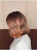 深みのあるピンクカラー切りっぱなしボブ【Ruufus恵比寿渋谷】